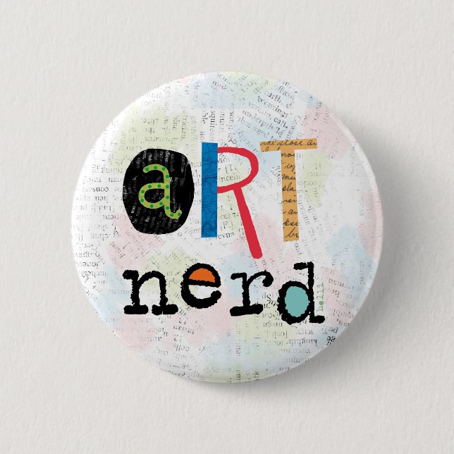 Bóton Redondo 5.08cm Botão de Nerd de Arte (Frente)