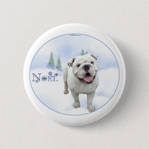 Bóton Redondo 5.08cm Botão de Noel do buldogue