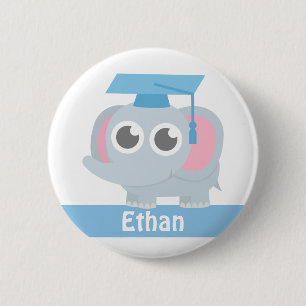 Bóton Redondo 5.08cm Botão de Nome de Graduação Escolar de Elefante Fof