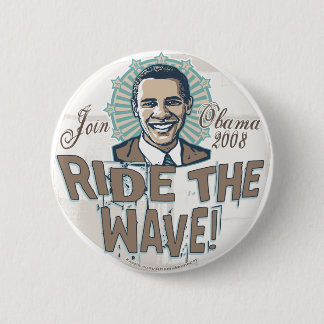 Bóton Redondo 5.08cm Botão de Obama da onda