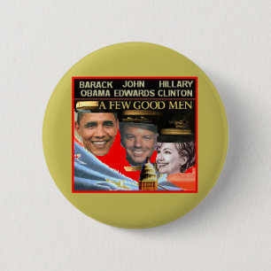 Bóton Redondo 5.08cm Botão de Obama Edwards Hillary