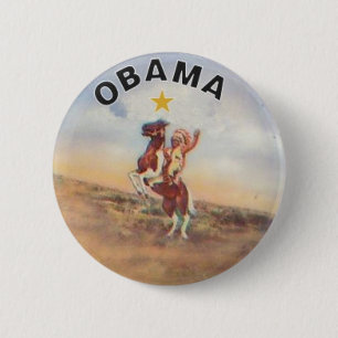 Bóton Redondo 5.08cm Botão de Obama/nativo americano