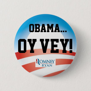 BÓTON REDONDO 5.08CM BOTÃO DE OBAMA OY VEY