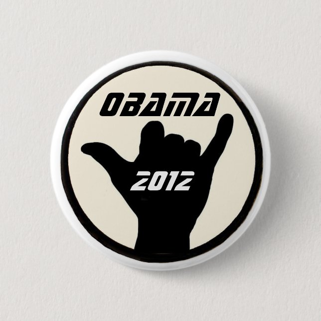 Bóton Redondo 5.08cm Botão de Obama Shaka (Frente)