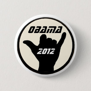 Bóton Redondo 5.08cm Botão de Obama Shaka