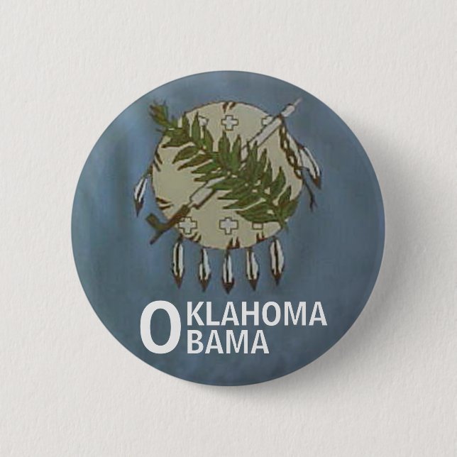 Bóton Redondo 5.08cm Botão de OKLAHOMA OBAMA (Frente)
