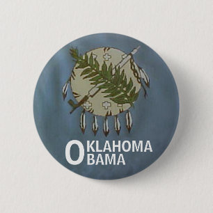 Bóton Redondo 5.08cm Botão de OKLAHOMA OBAMA
