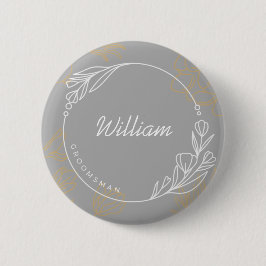 Bóton Redondo 5.08cm Botão de Padrinho de casamento Simples Personaliza