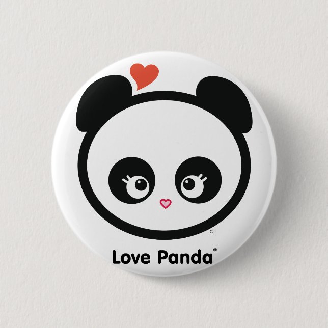Bóton Redondo 5.08cm Botão de Panda® do amor (Frente)
