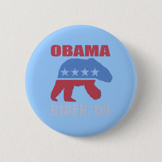 Bóton Redondo 5.08cm Botão de Pin do Urso Polar Obama Biden '08