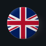 Bóton Redondo 5.08cm Botão de Pino da bandeira Britânica da Union Jack<br><div class="desc">Botão de Pino da bandeira Britânica da Union Jack</div>