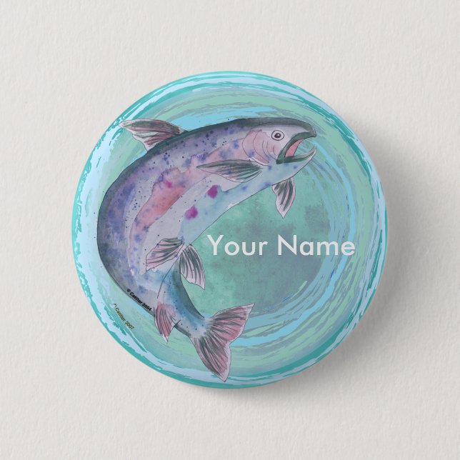 Bóton Redondo 5.08cm Botão de pino personalizado de pesca (Frente)