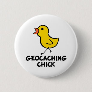 Bóton Redondo 5.08cm Botão de Pintinho de Geocaching