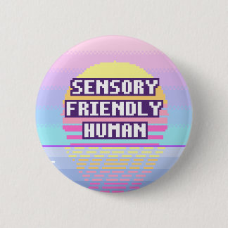 Bóton Redondo 5.08cm Botão de Pixel Humano Neurodivergente Amigável aos