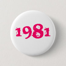 Botão de Prendedor Retro 80s 1981 Rosa Vibrante