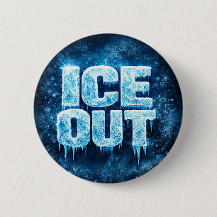 Bóton Redondo 5.08cm botão de protesto "ICE OUT"