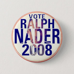 Bóton Redondo 5.08cm Botão de Ralph Nader 2008