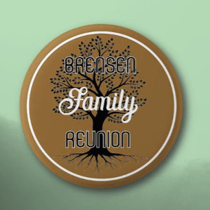 Bóton Redondo 5.08cm Botão de Reunião de Família Árvore da Vida!