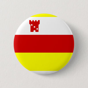 Bóton Redondo 5.08cm Botão de Reverso da Bandeira de Santa Bárbara, Cal