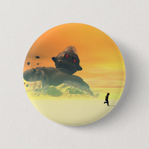 Bóton Redondo 5.08cm Botão de Revival do Robô Derelict