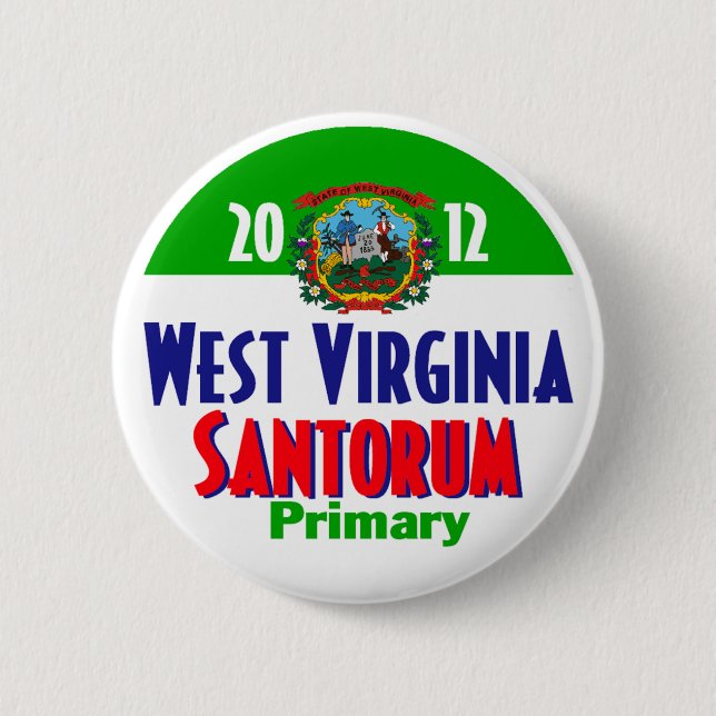 Bóton Redondo 5.08cm Botão de Santorum WEST VIRGINIA (Frente)