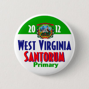 Bóton Redondo 5.08cm Botão de Santorum WEST VIRGINIA
