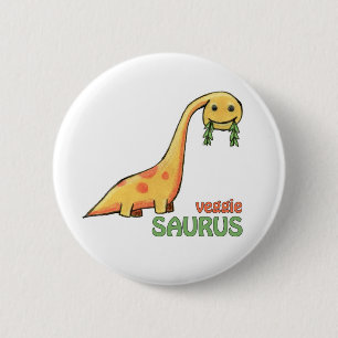 Bóton Redondo 5.08cm Botão de Saurus do vegetariano