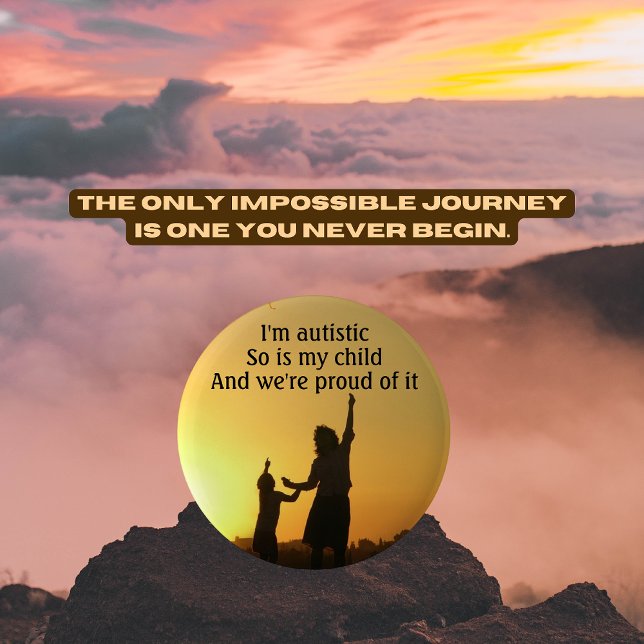 Bóton Redondo 5.08cm Botão de Sensibilização do Autismo Pai e Filho (Criador carregado)