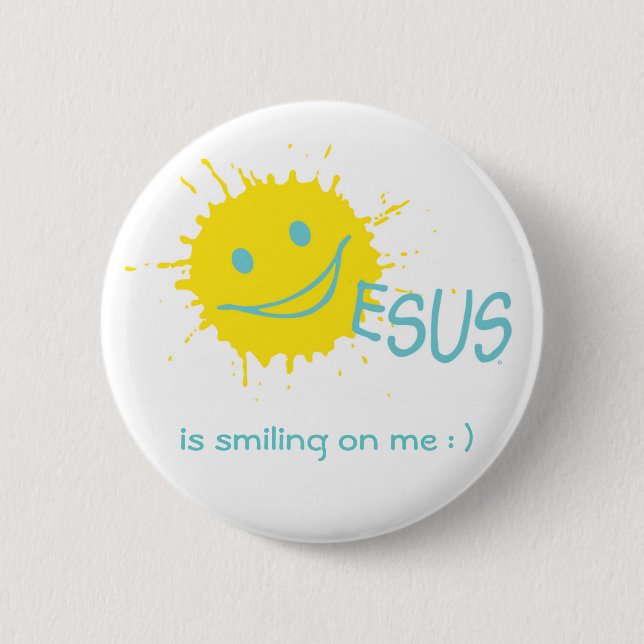 Bóton Redondo 5.08cm Botão de Sonburst Jesus (Frente)