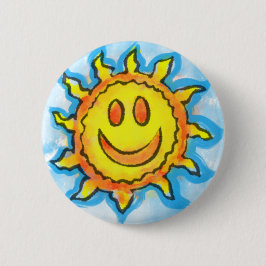 Bóton Redondo 5.08cm Botão de Sorriso do Sol de Verão