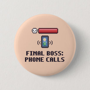 Bóton Redondo 5.08cm Botão de telefone do chefe final do autismo engraç
