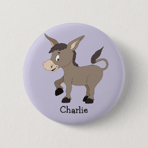 Bóton Redondo 5.08cm Botão de texto personalizado Pony Illustration