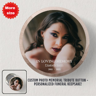 Bóton Redondo 5.08cm Botão de tributo personalizado do memorial fotográ
