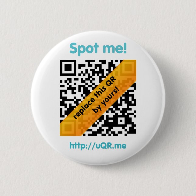 Bóton Redondo 5.08cm botão de uQR.me (Frente)