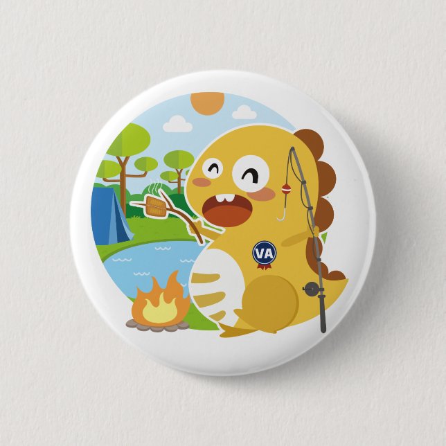 Bóton Redondo 5.08cm Botão de Virgínia VIPKID (Frente)