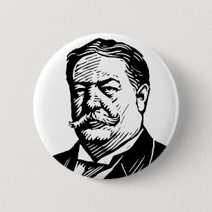 Bóton Redondo 5.08cm Botão de William Howard Taft