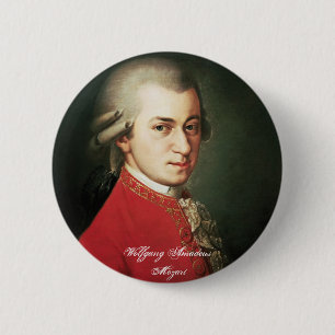 Bóton Redondo 5.08cm Botão de Wolfgang Amadeus Mozart