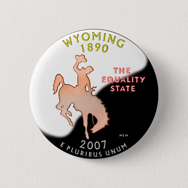 Bóton Redondo 5.08cm Botão de Wyoming (Frente)