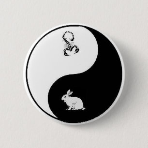 Bóton Redondo 5.08cm Botão de Yin Yang