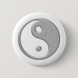 Bóton Redondo 5.08cm Botão de Yin Yang do zen
