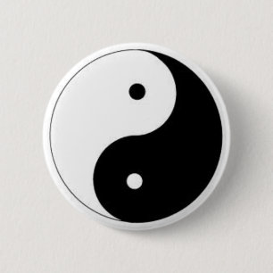 Bóton Redondo 5.08cm Botão de Ying-Yang