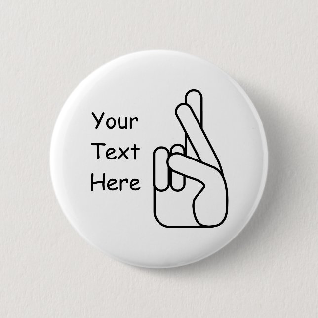 Bóton Redondo 5.08cm Botão Dedos Cruzados de Mentiras Brancas (Frente)