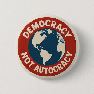 Bóton Redondo 5.08cm Botão DEMOCRACIA NÃO AUTOCRACIA