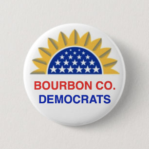 Bóton Redondo 5.08cm Botão Democratas do Condado de Bourbon