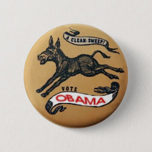 Bóton Redondo 5.08cm Botão Democrática do asno de Obama