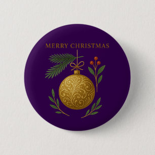 Bóton Redondo 5.08cm Botão - Design de Decoração Feliz Natal