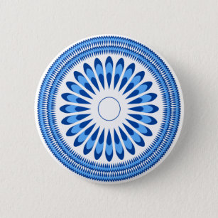 Bóton Redondo 5.08cm Botão design do padrão do azulejo de Flor Mandala