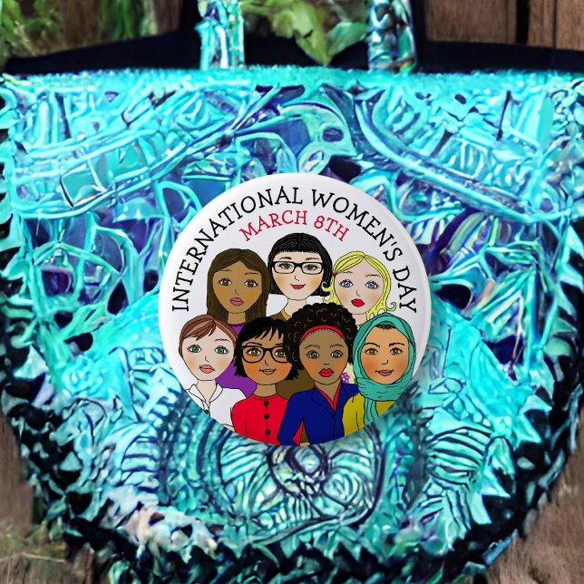 Bóton Redondo 5.08cm Botão Dia Internacional da Mulher 8 de março (Criador carregado)