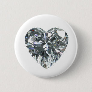 Bóton Redondo 5.08cm Botão Diamond Heart Round