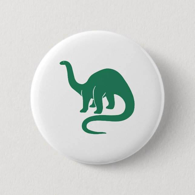 Bóton Redondo 5.08cm Botão Dinossauro Verde (Frente)